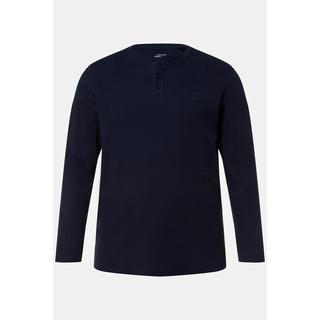 JP1880  Haut de pyjama Homewear à col henley et manches longues, tissu gaufré, jusqu'au 8 XL 