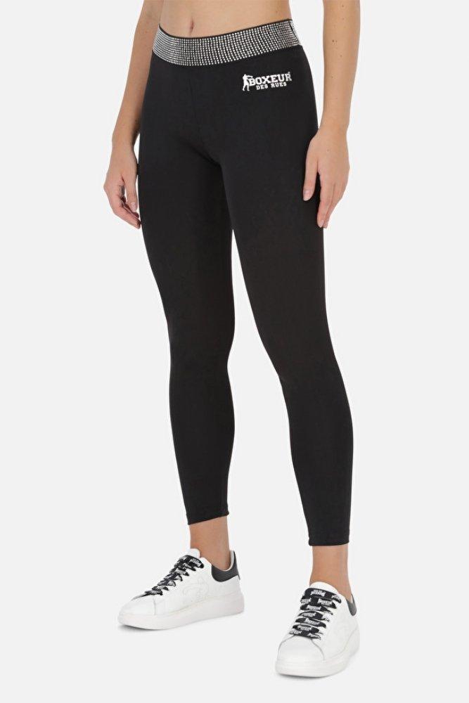 Image of Leggings With Crystals Damen Schwarz L