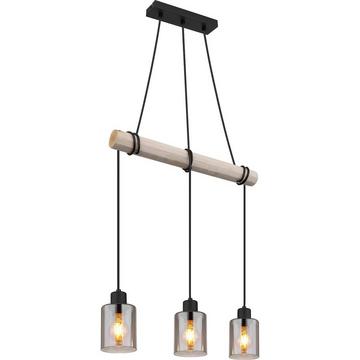 Lampe à suspension Hadera métal noir mat 3xE27