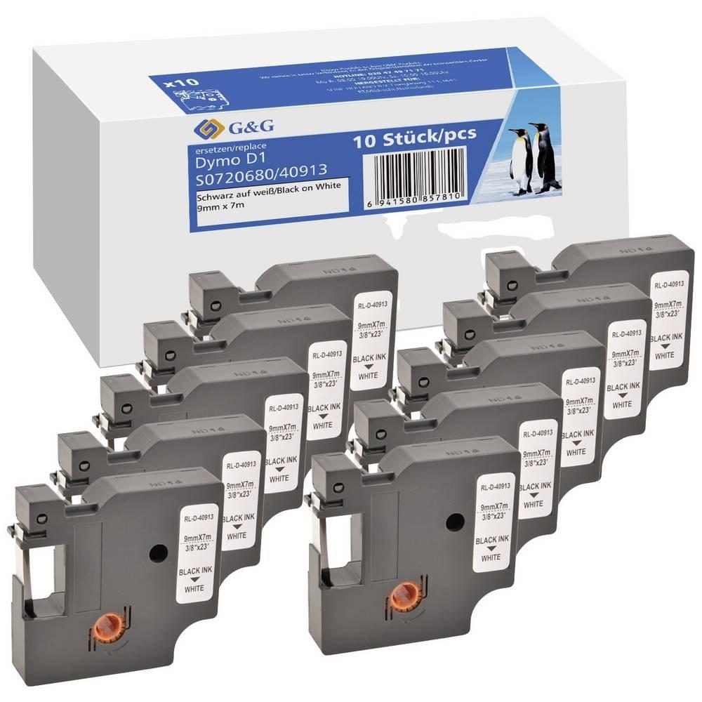 Image of 10x Schriftband -VORTEILSPACK- Kompatibel mit Dymo D1/ 40913/ S0720680/ 2093096