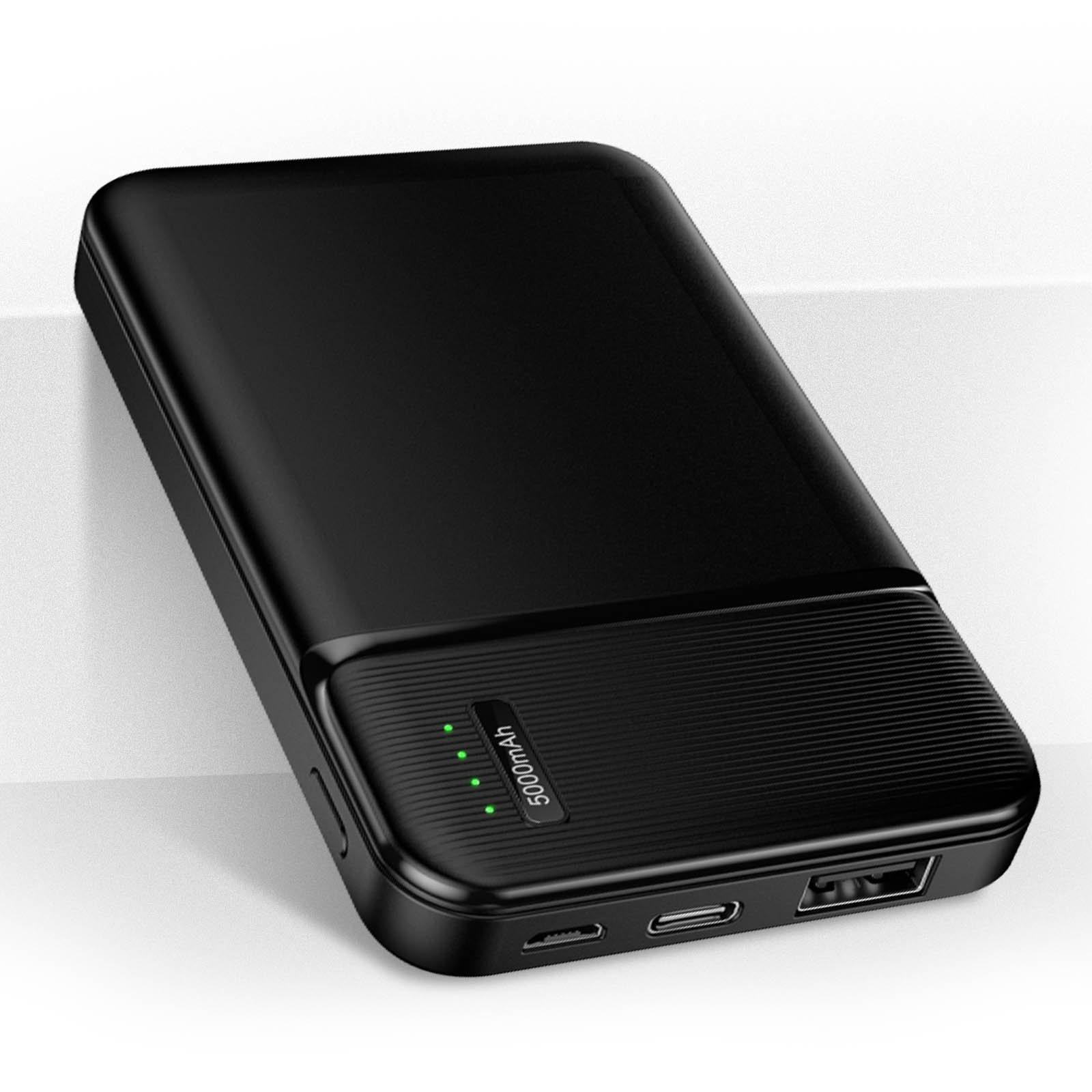 Avizar  Powerbank 5000mAh 2 USB, Maxlife - Noir 