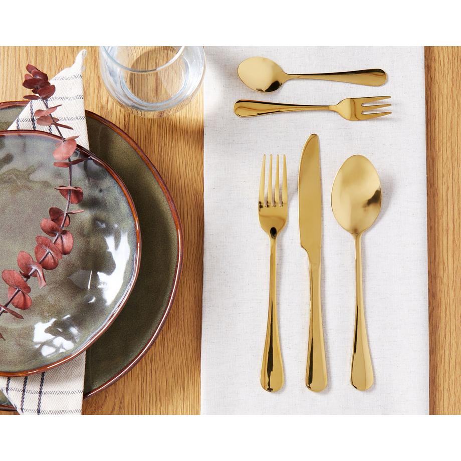 Beliani Besteckset 30-teilig aus Edelstahl  FUSILLI  