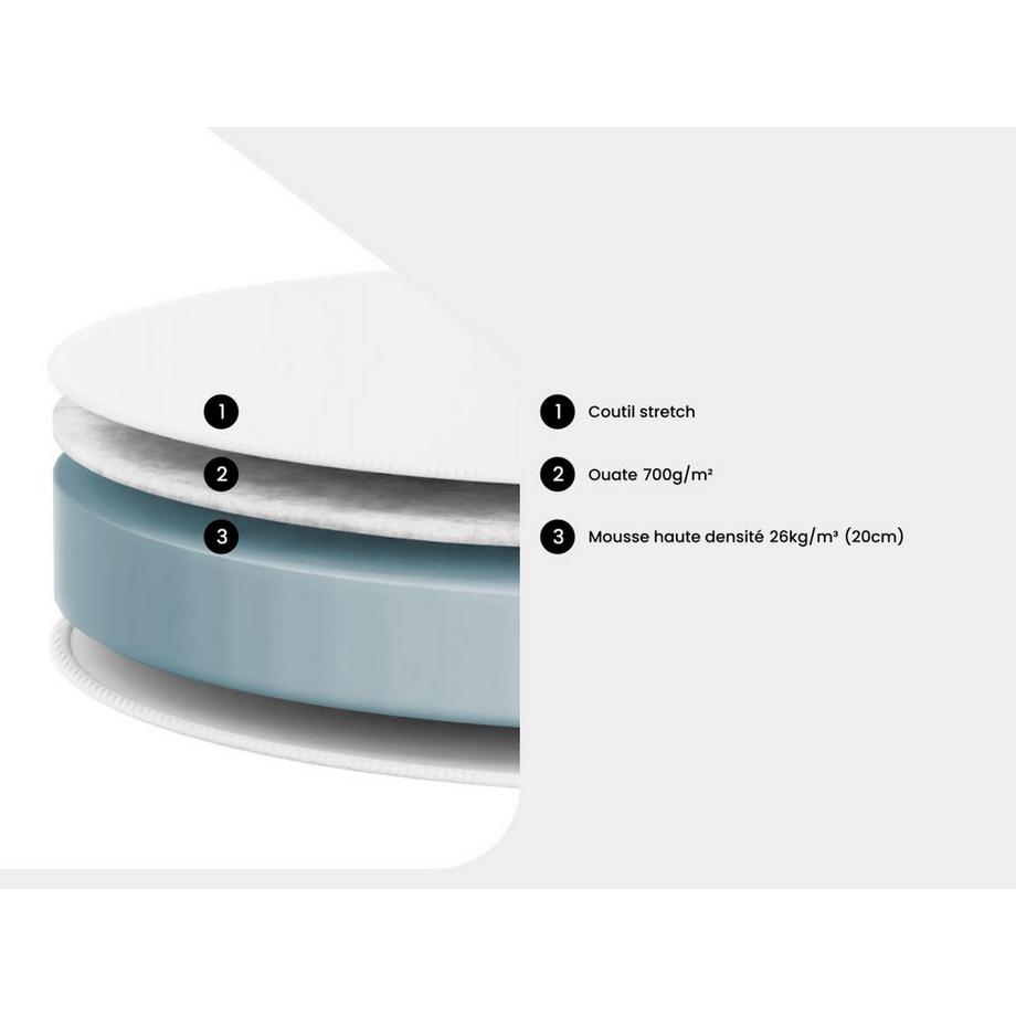 DREAMEA PLAY Kaltschaummatratze rund Härtegrad 2 ROMA von DREAMEA PLAY  