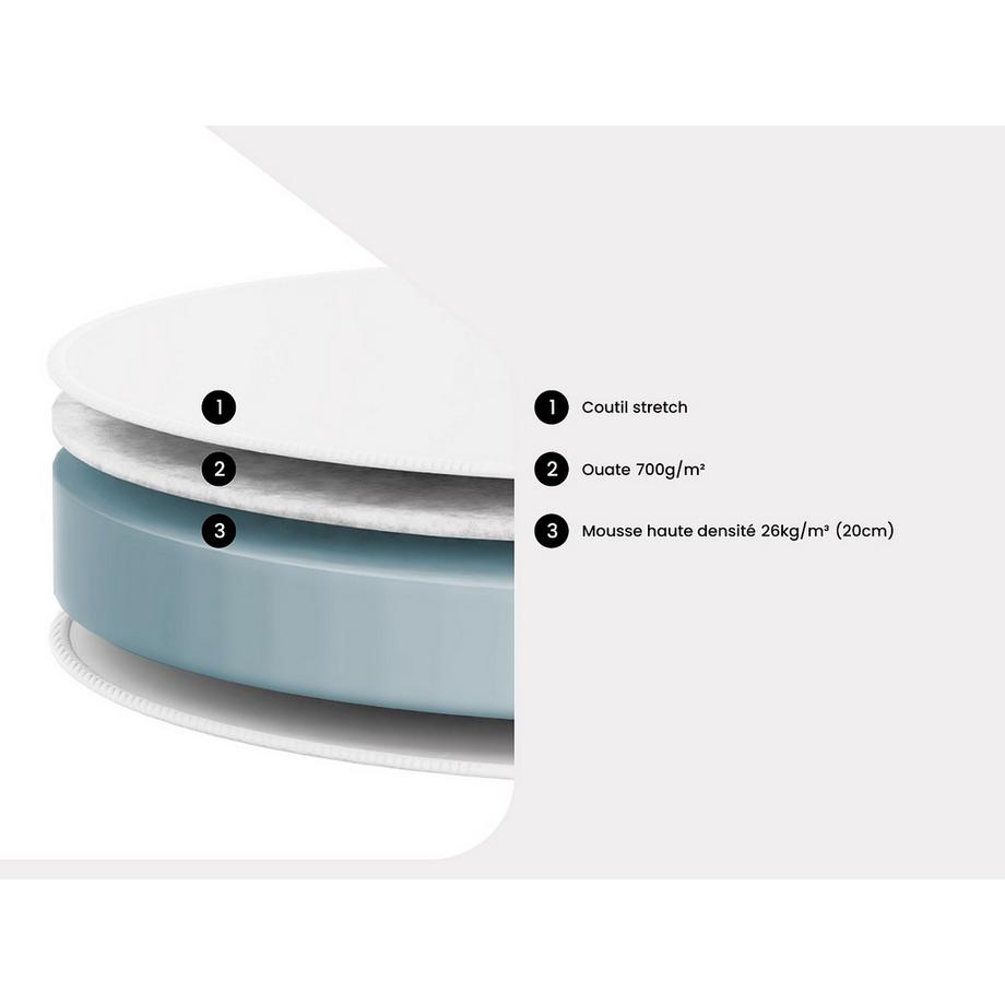 DREAMEA PLAY Kaltschaummatratze rund Härtegrad 2 ROMA von DREAMEA PLAY  