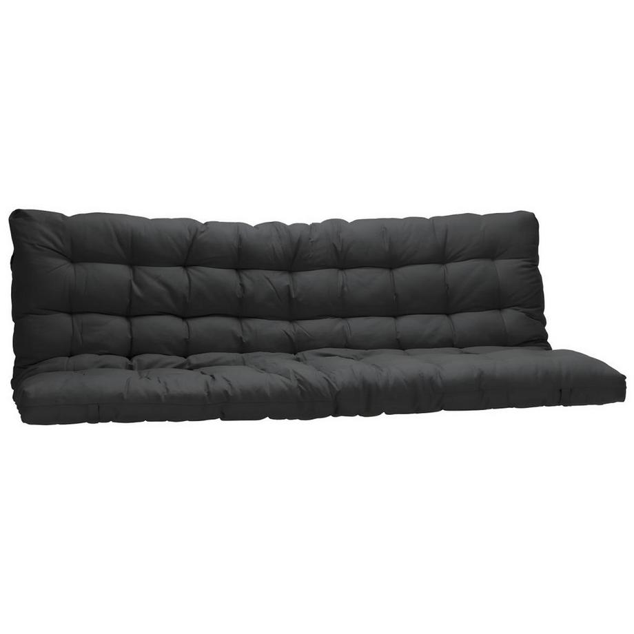 Vente-unique Letto a soppalco con divano letto 90 x 190 cm Metallo Argento + Futon Nero - MODULO V  