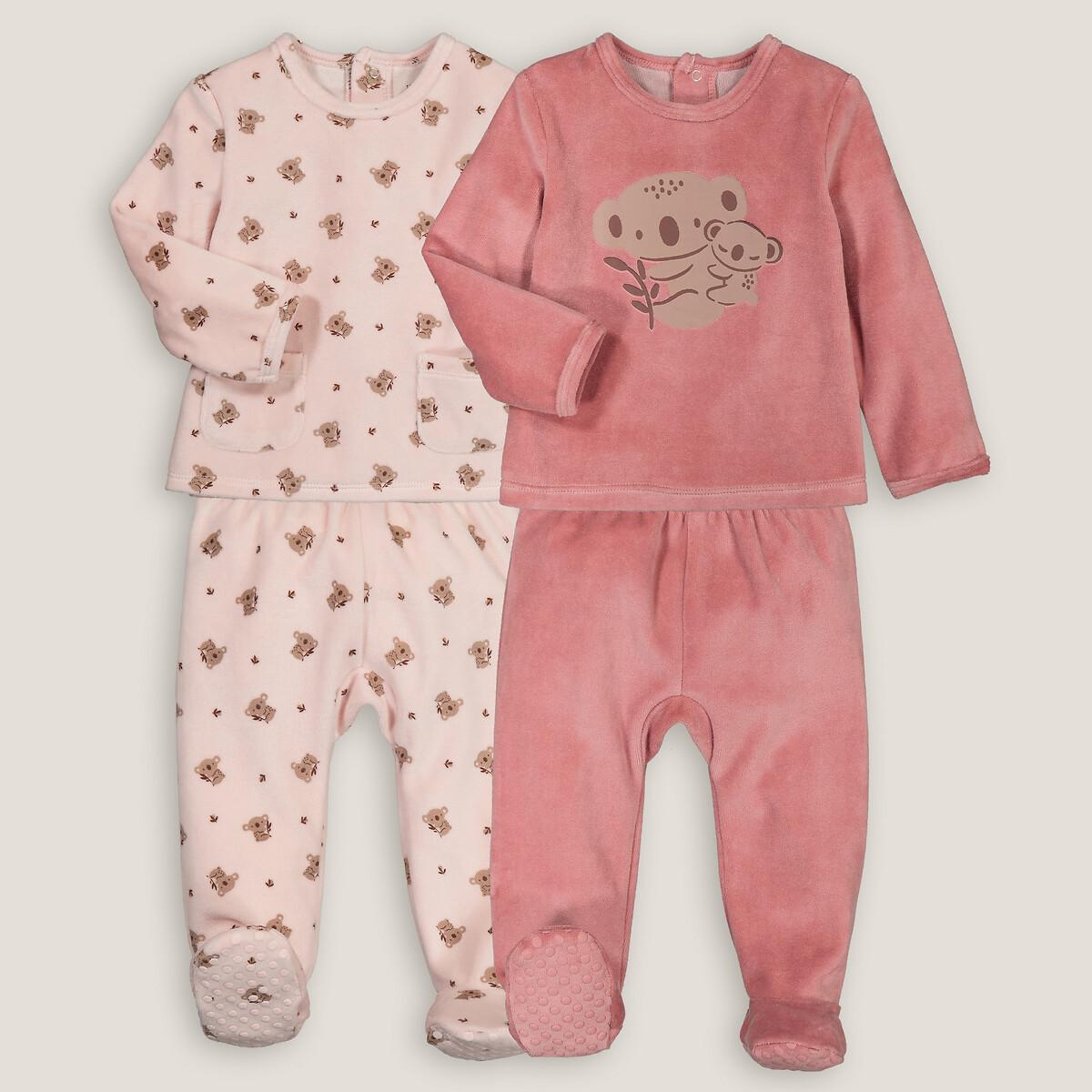 Image of 2er-pack Samt-pyjamas Unisex Rosa 0-3M
