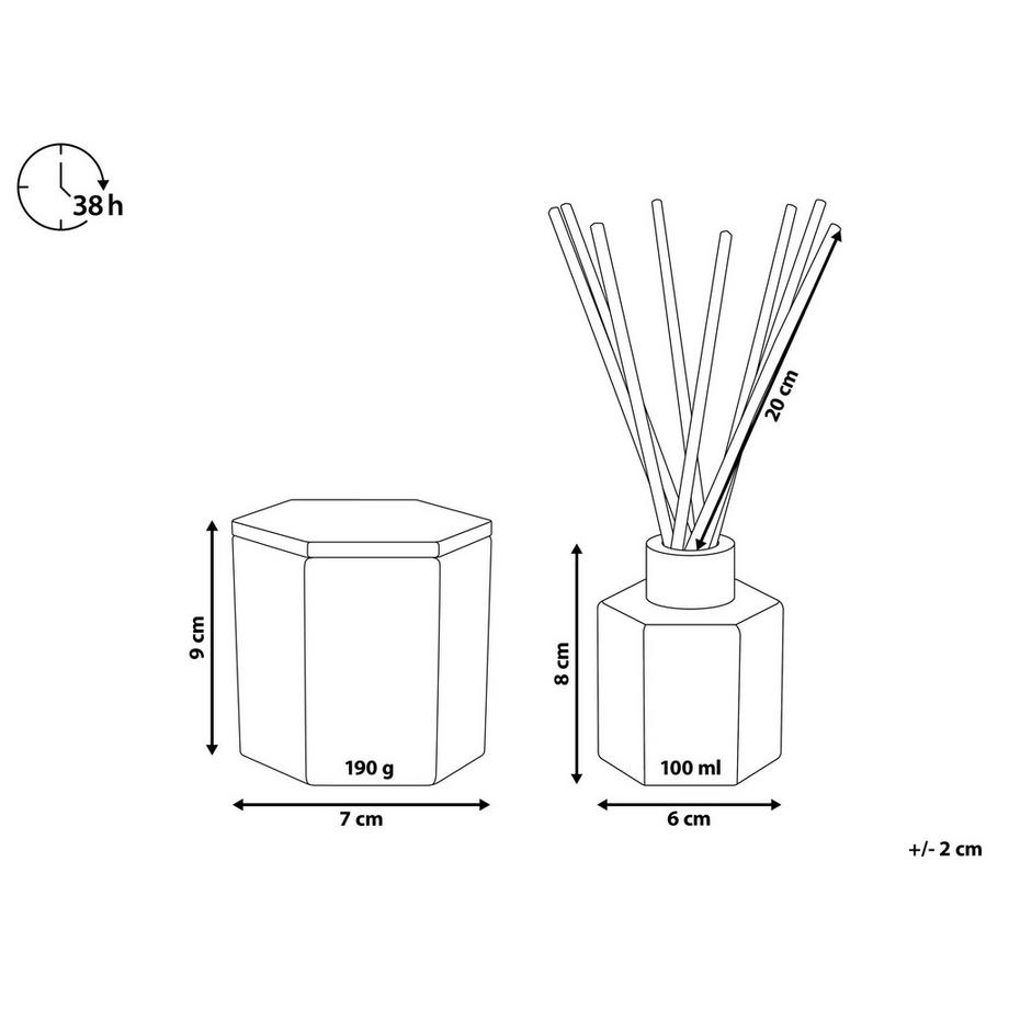 Beliani Candela Profumata con Diffusore di Fragranze en Cera di Soia CLASSY TINT  