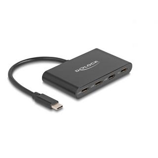 DeLock  USB 3.2 Gen 1 USB Type-C Hub mit 3 x USB Type-C Buchse + 1 x USB Type-C PD 100 Watt 