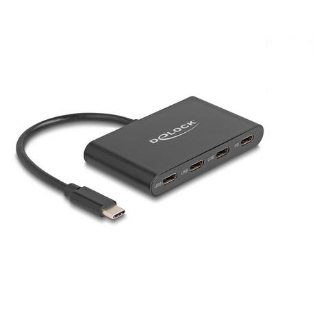 DeLock  USB 3.2 Gen 1 USB TypeC„¢ Hub mit 3 x USB TypeC„¢ Buchse + 1 x USB TypeC„¢ PD 100 Watt 