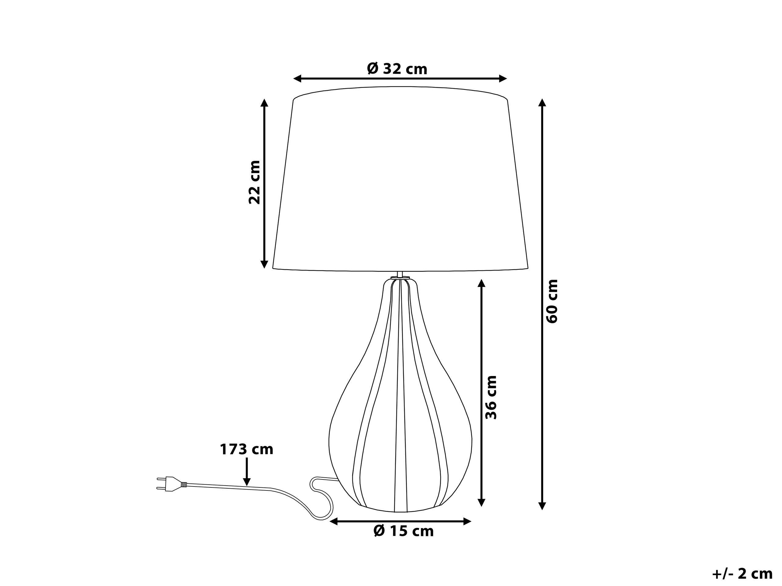 Beliani Lampe à poser en Porcelaine Glamour SANTEE  