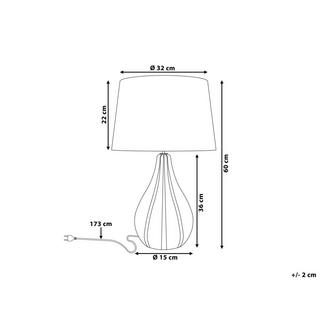 Beliani Lampe à poser en Porcelaine Glamour SANTEE  