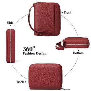 Only-bags.store Leder Reissverschluss Portemonnaie mit Kreditkartenschutz  