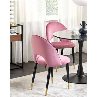 Beliani Chaise de salle à manger en Velours Glamour MAGALIA  