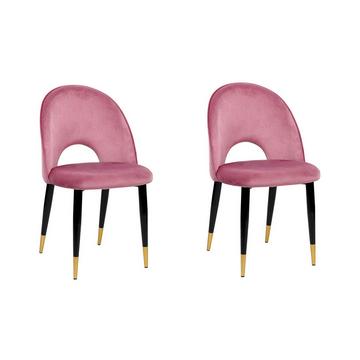 Lot de 2 chaises de salle à manger en Velours Glamour MAGALIA