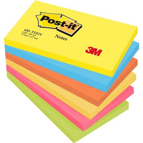 Post it POST-IT Haftnotizen Energy 127x76mm 655-TFEN 6-farbig 6x100 Blatt  