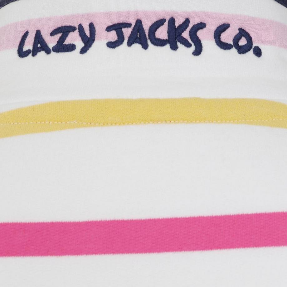 Lazy Jacks Gestreiftes Sweatshirt mit Knopfhals  