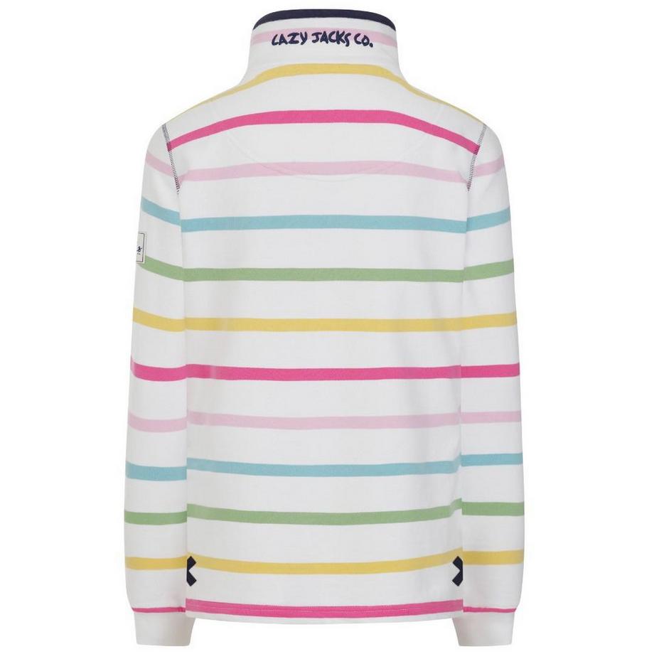 Lazy Jacks Gestreiftes Sweatshirt mit Knopfhals  