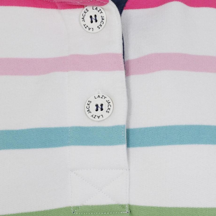 Lazy Jacks Gestreiftes Sweatshirt mit Knopfhals  