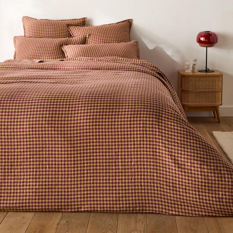 La Redoute Intérieurs Acélie Bordeaux Copripiumino in lino lavato  