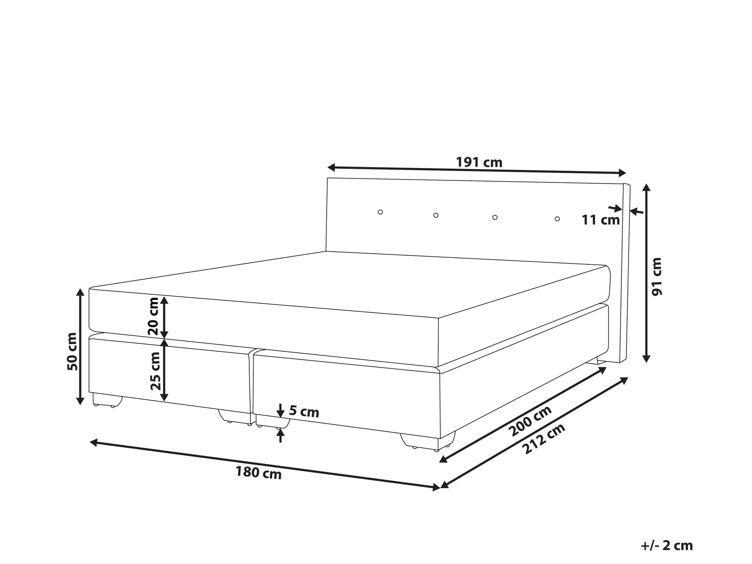 Beliani Boxspring Bett aus Samtstoff Modern CONSUL  