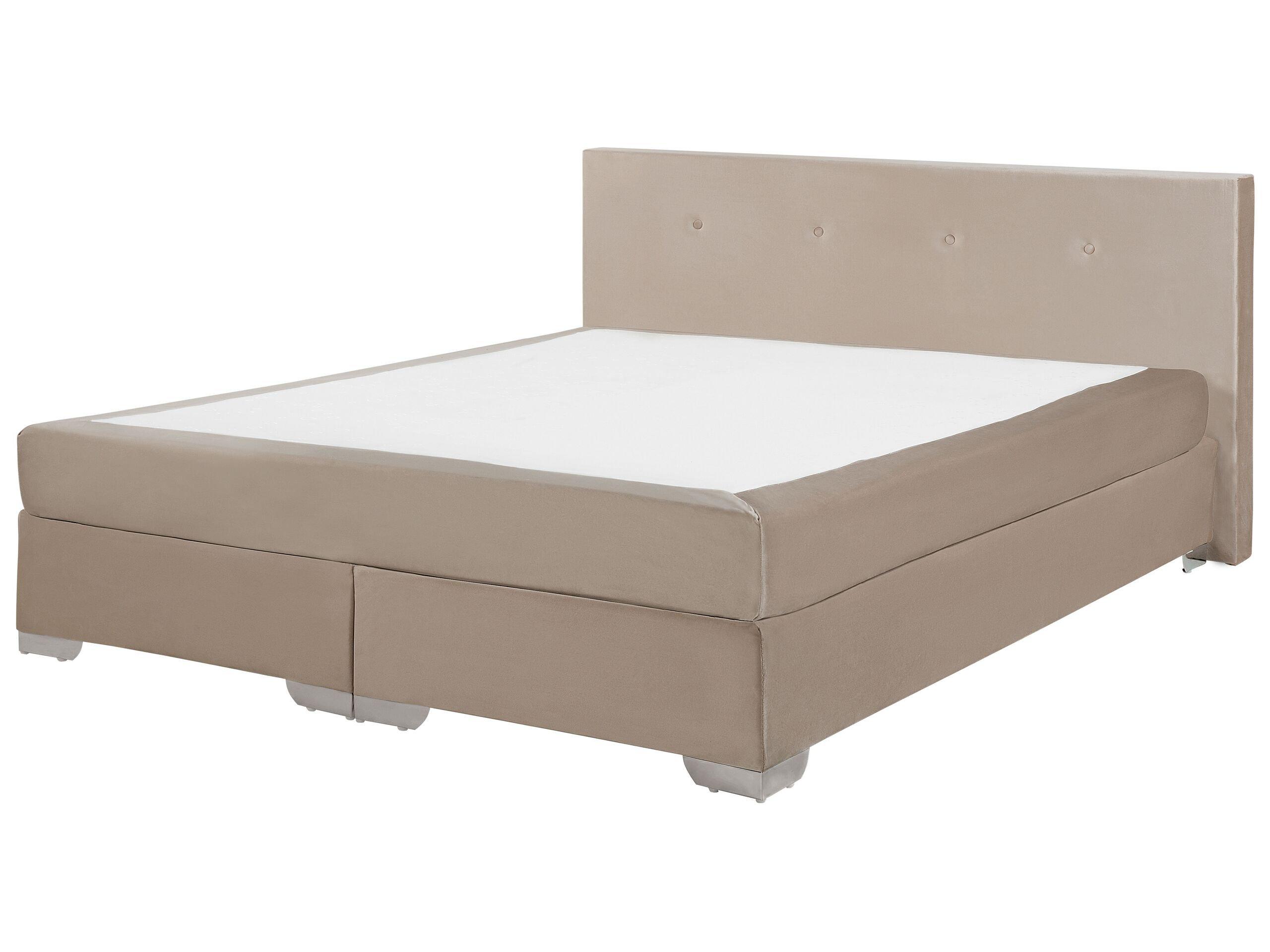 Beliani Boxspring Bett aus Samtstoff Modern CONSUL  