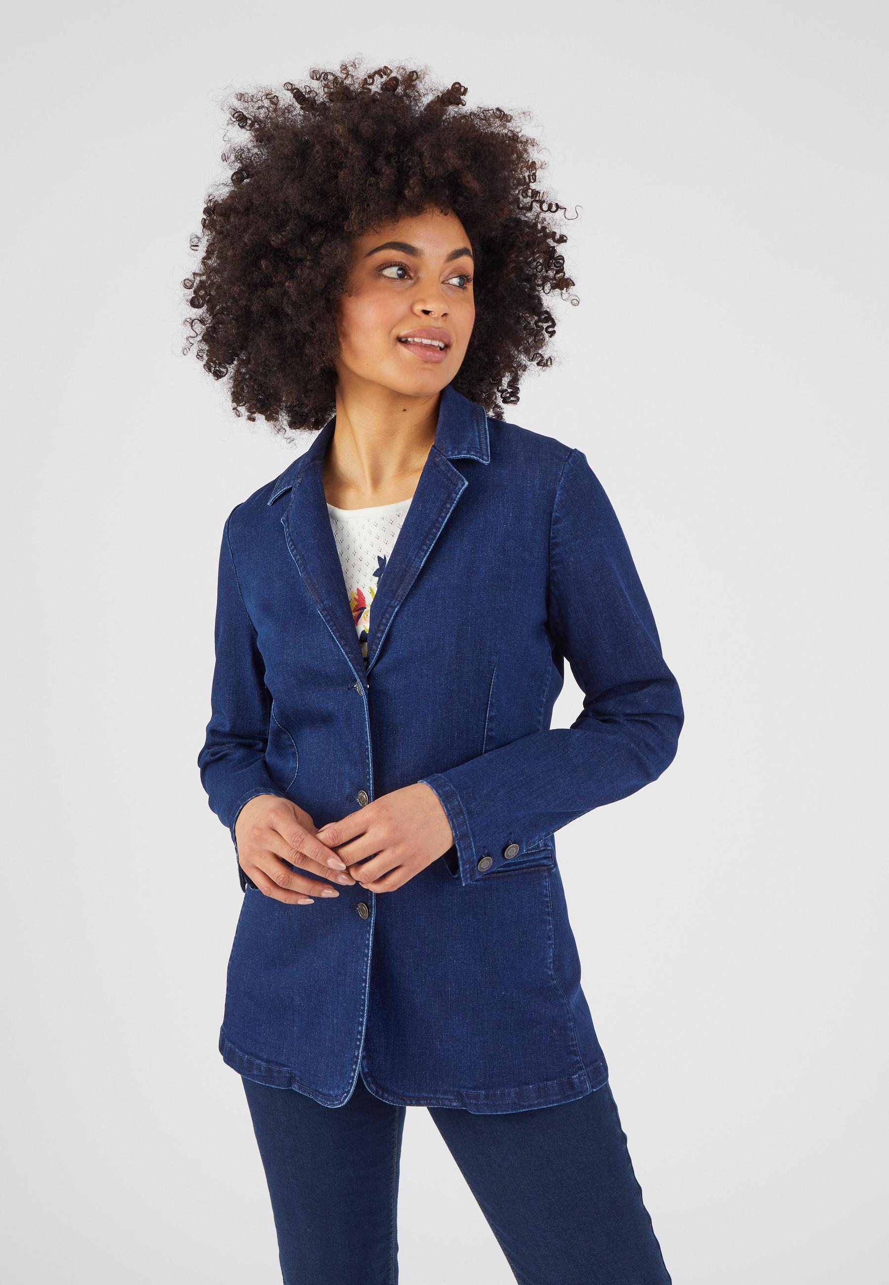 Image of Lange Jeansjacke Unisex Blau 50