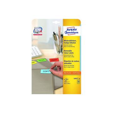 AVERY ZWECKFORM Etiketten 25,4x10mm L6037-20 gelb 3780Stk./20Bl.