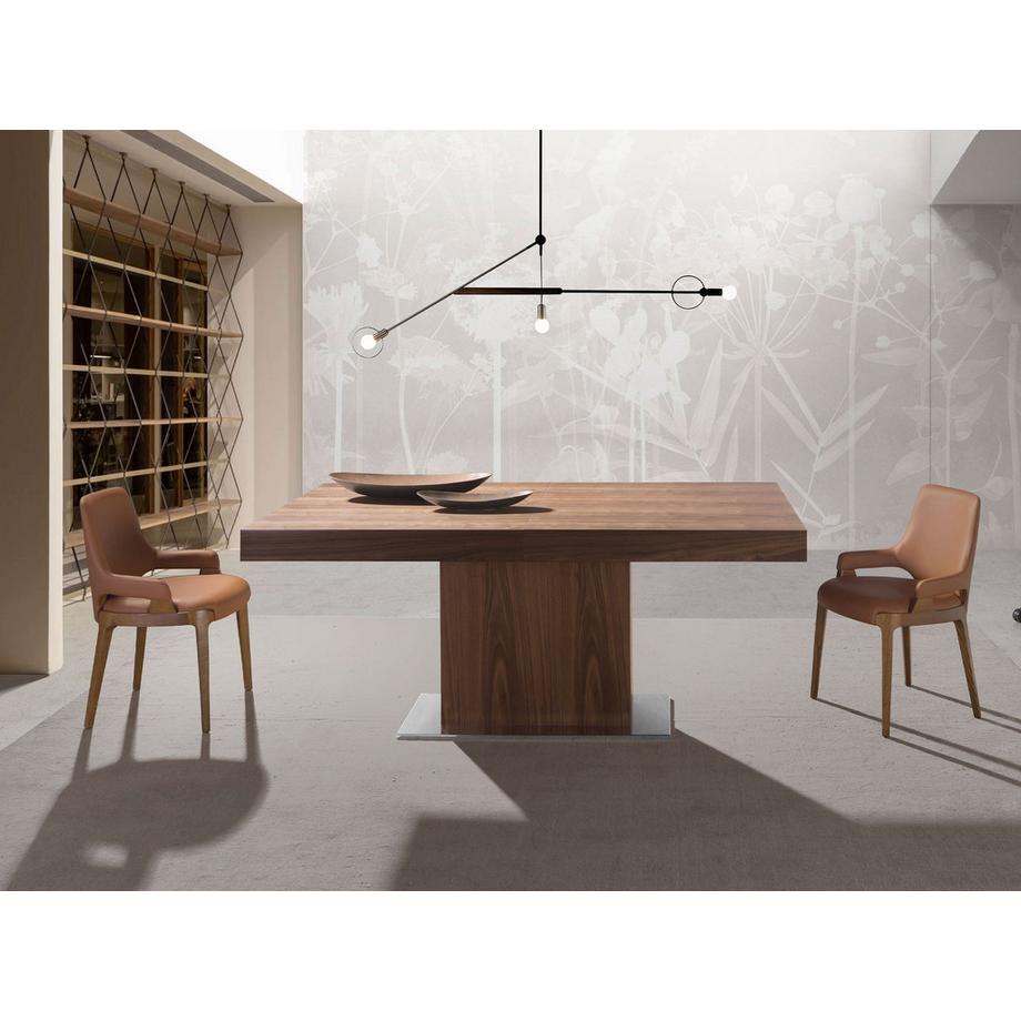 ANGEL CERDA Table à manger à rallonge rectangulaire noyer  