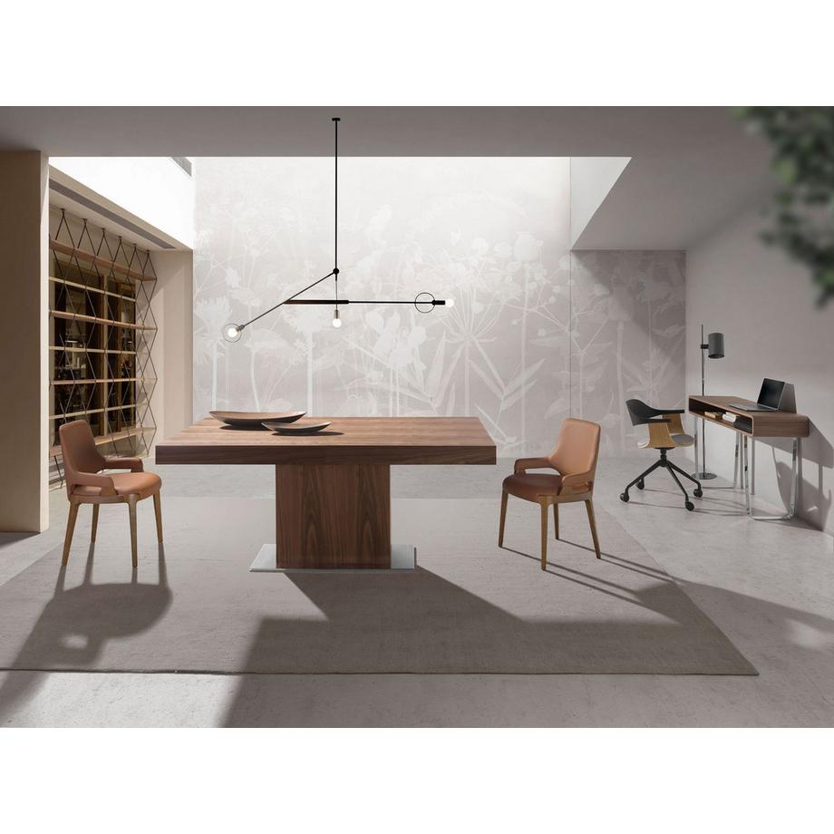 ANGEL CERDA Table à manger à rallonge rectangulaire noyer  