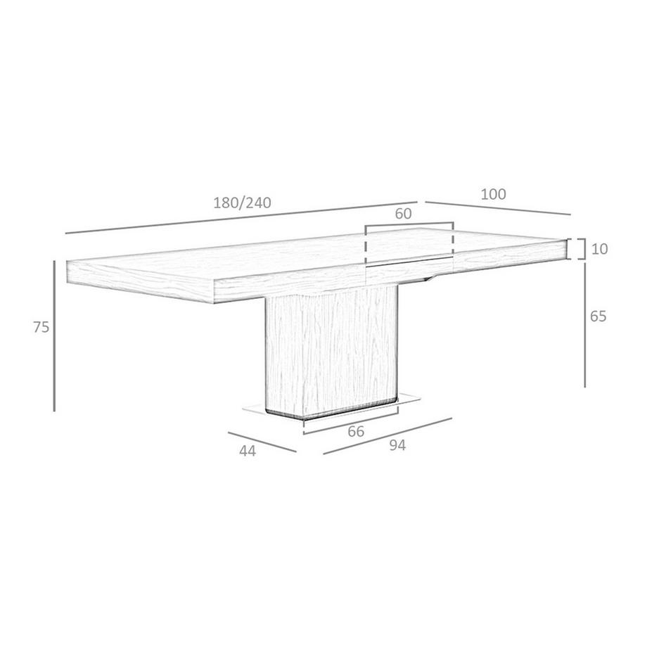 ANGEL CERDA Table à manger à rallonge rectangulaire noyer  