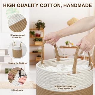 Alopini Gewebter Wäschekorb aus Baumwolle  