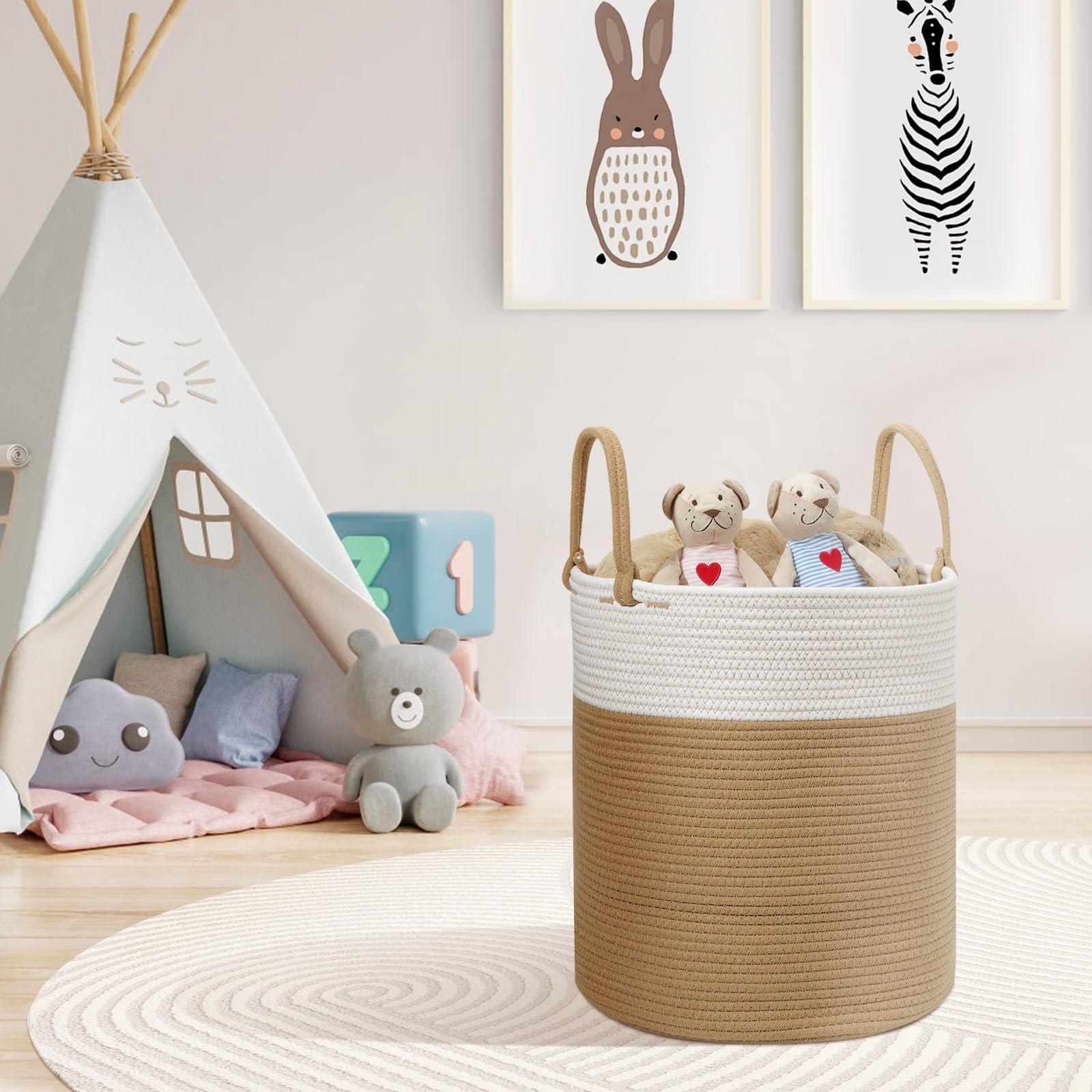 Alopini Gewebter Wäschekorb aus Baumwolle  