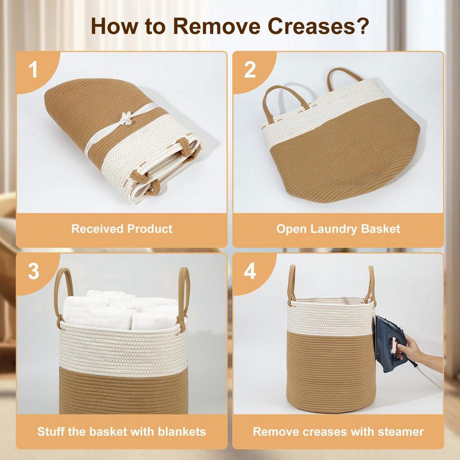 Alopini Gewebter Wäschekorb aus Baumwolle  