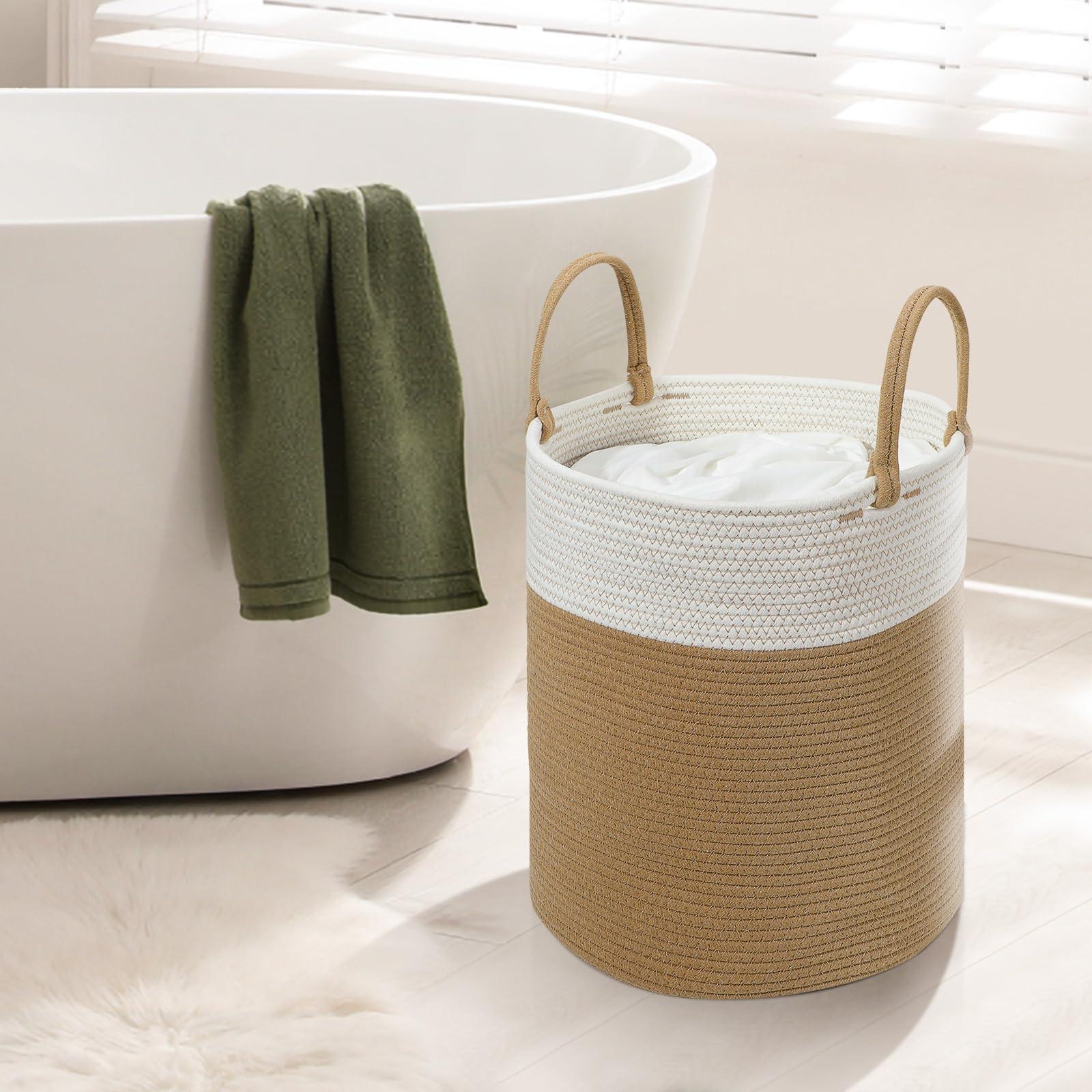 Alopini Gewebter Wäschekorb aus Baumwolle  