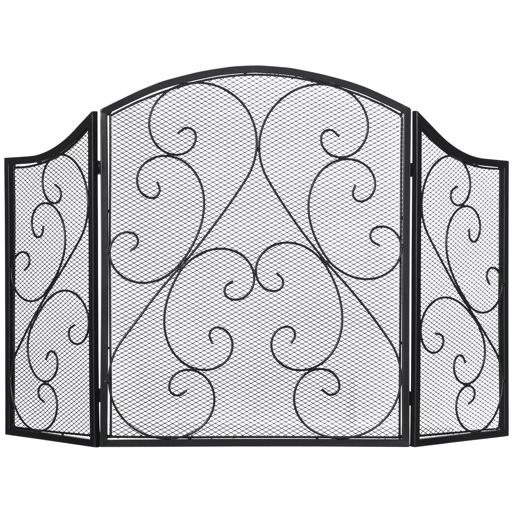 HOMCOM - Kamingitter, One Size, Schwarz
