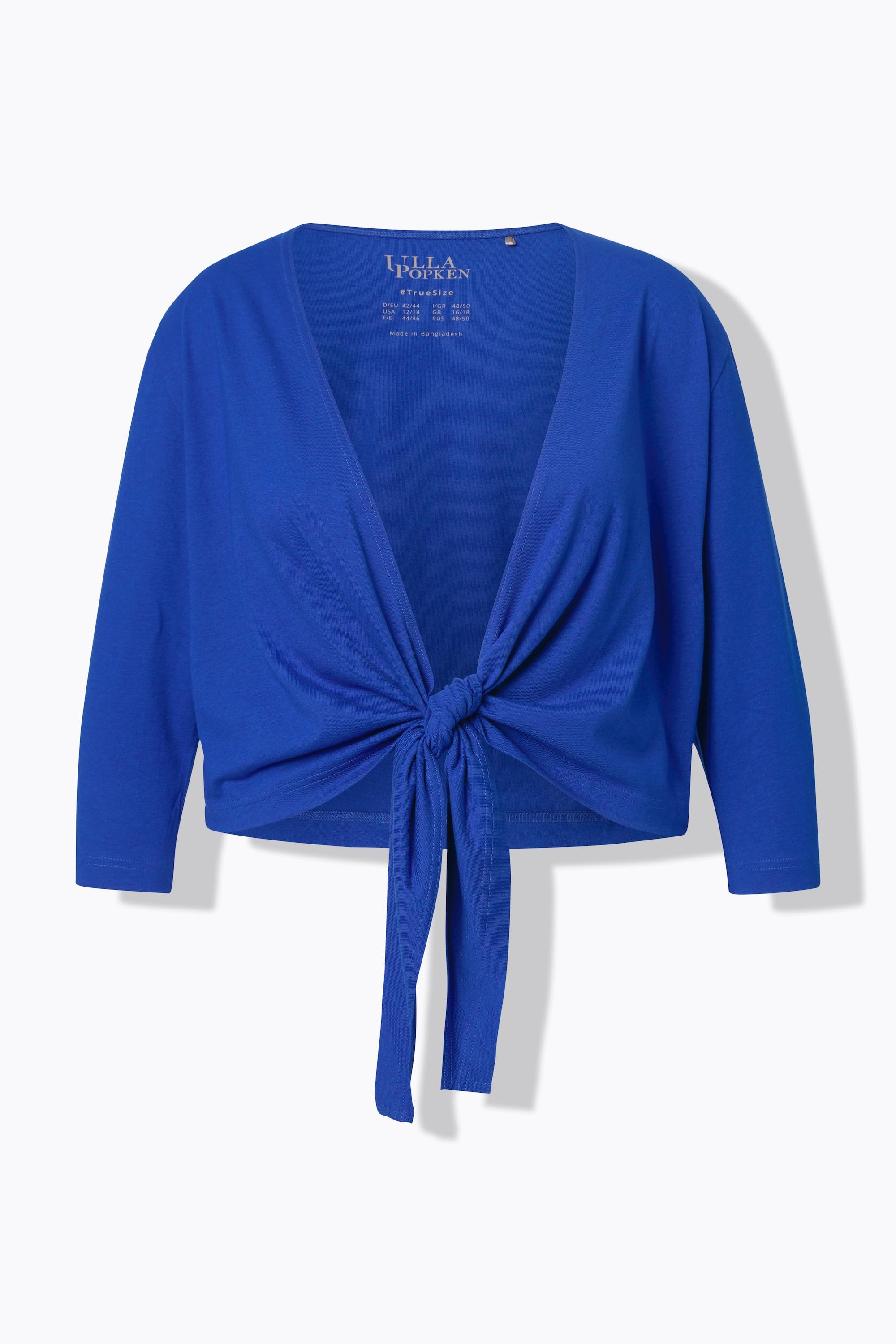 Ulla Popken Jersey Bolero kurze Jacke 3/4-Arm Saumknoten  