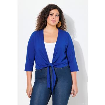Bolero, kurze Jacke, Jersey, 3/4-Arm, Saumknoten