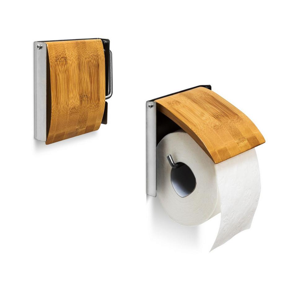 B2X Porte-papier toilette en bambou  