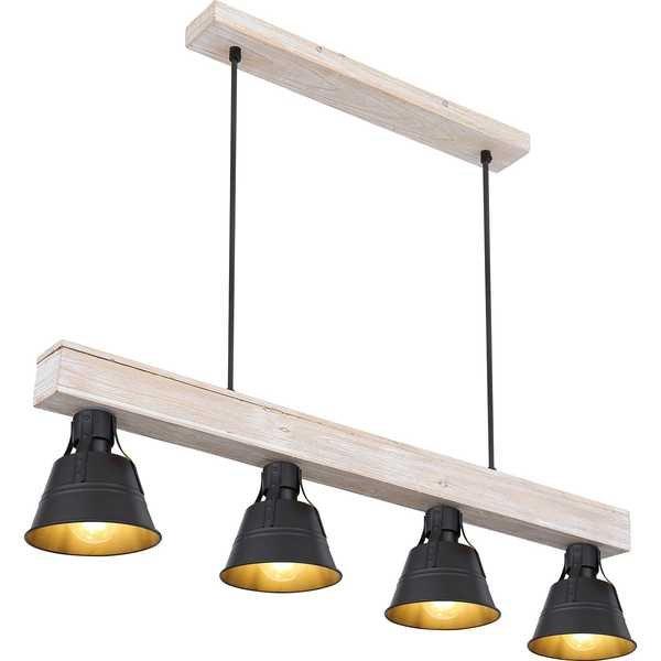 mutoni Lampada a sospensione Günther legno naturale 4xE27  