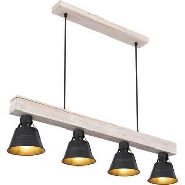 Lampe à suspension Günther bois naturel 4xE27