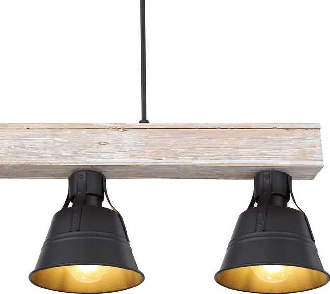 mutoni Lampada a sospensione Günther legno naturale 4xE27  