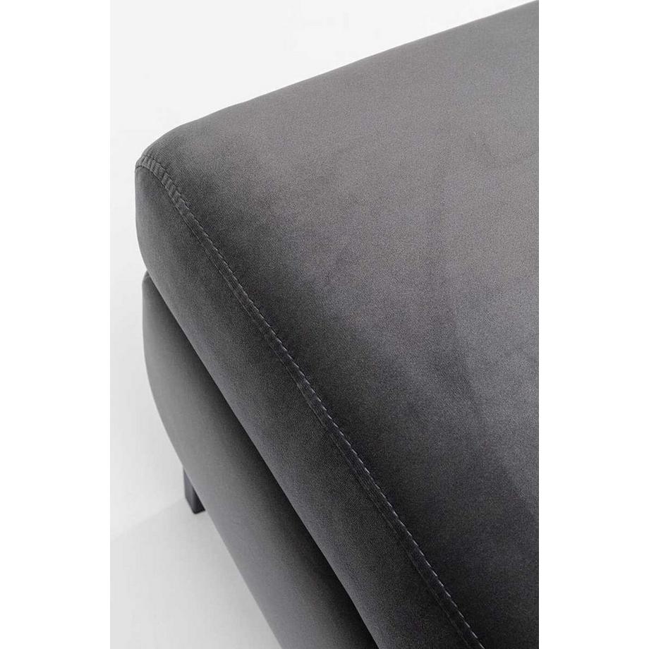 KARE Design Tabouret Gianni Velvet gris noir  