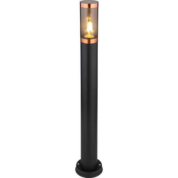 mutoni Lampada da esterno Boston acciaio inox nero 1xE27 fumo 13x13x80  