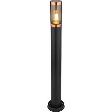 Lampada da esterno Boston acciaio inox nero 1xE27 fumo 13x13x80