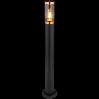 mutoni Lampada da esterno Boston acciaio inox nero 1xE27 fumo 13x13x80  