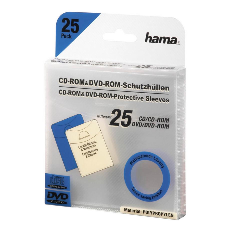 hama  HAMA CD-DVD-Tasche aus transparentem PP, 25er-Pack 