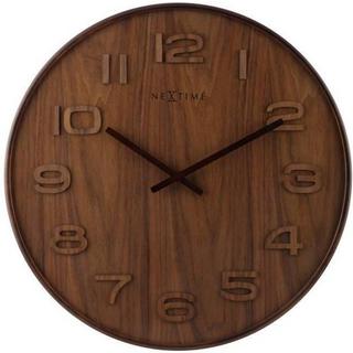 NeXtime Wanduhr Wood Wood Big Ø 53 cm Braun  