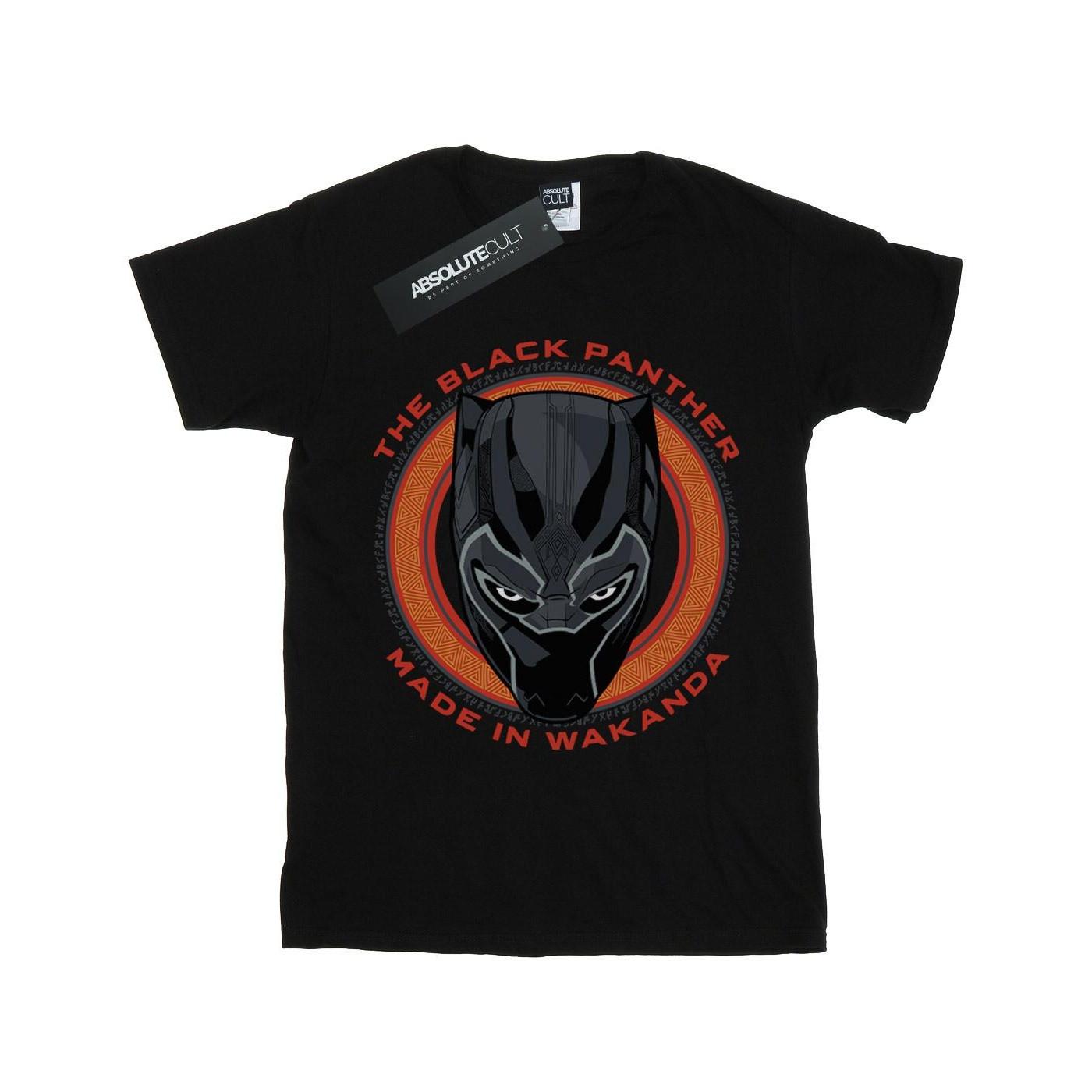 Image of Black Panther Made In Wakanda Red Tshirt Unisex Schwarz 140/146