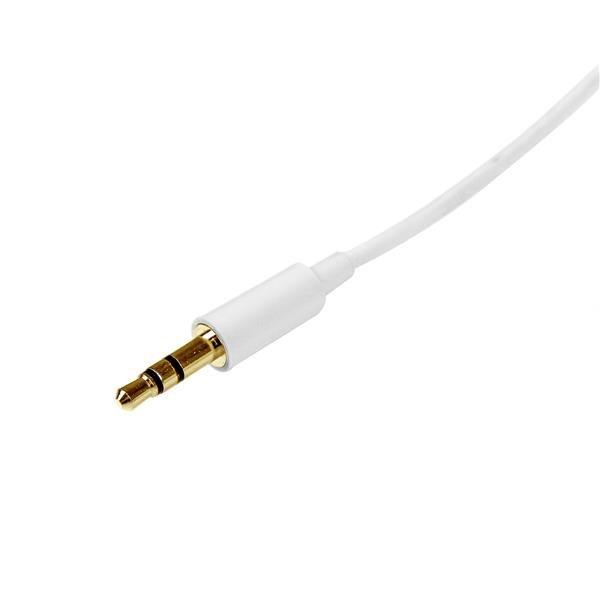 STARTECH.COM  StarTech.com Câble Audio Stéréo Mini-Jack 3.5mm Slim de 2 m - Mâle/Mâle - Blanc 