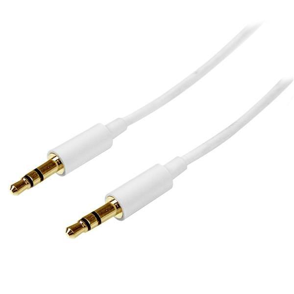 STARTECH.COM  StarTech.com Câble Audio Stéréo Mini-Jack 3.5mm Slim de 2 m - Mâle/Mâle - Blanc 